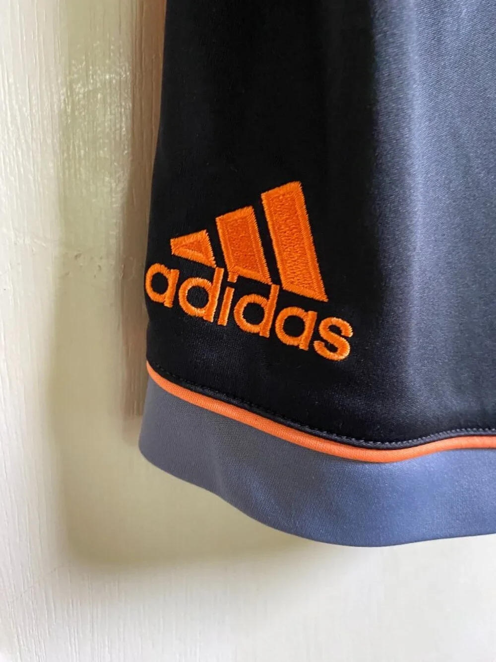 Adidas AEROREADY Boys XS Athletic Shorts Black Orange 3 Stripe Soccer Training